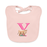 Baby Lätzchen personalisiert – Bio-Baumwolle mit Buchstabe "Y" 🌱🍼 - Rose