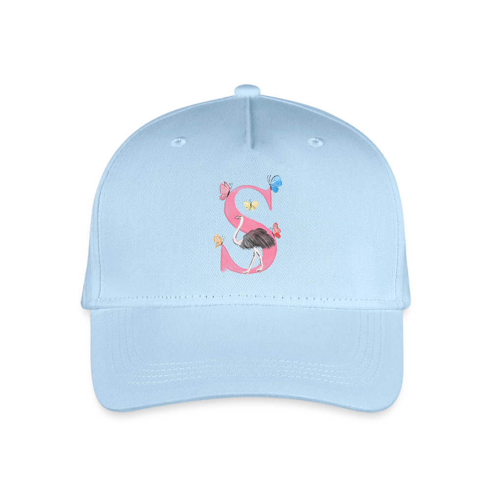 Kinder Snapback Cap personalisiert –  mit Anfangsbuchstaben "S" - Hellblau