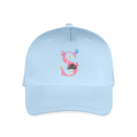 Kinder Snapback Cap personalisiert –  mit Anfangsbuchstaben "S" - Hellblau