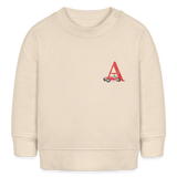 Baby Sweatshirt personalisiert – Bio-Baumwolle Buchstabe "A" - Weißgrau