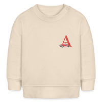 Baby Sweatshirt personalisiert – Bio-Baumwolle Buchstabe "A" - Weißgrau
