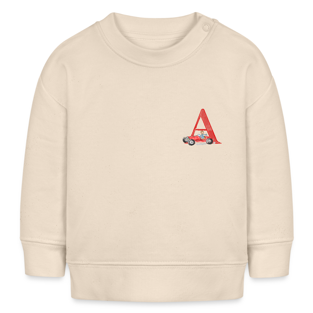 Baby Sweatshirt personalisiert – Bio-Baumwolle Buchstabe "A" - Weißgrau