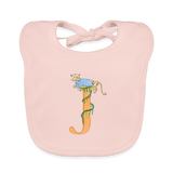 Baby Lätzchen personalisiert – Bio-Baumwolle mit Buchstabe "J" 🌱🍼 - Rose