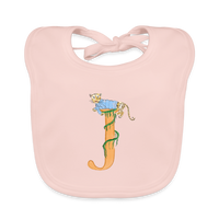 Baby Lätzchen personalisiert – Bio-Baumwolle mit Buchstabe "J" 🌱🍼 - Rose