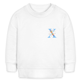 Baby Sweatshirt personalisiert – Bio-Baumwolle Buchstabe "X" - Weiß