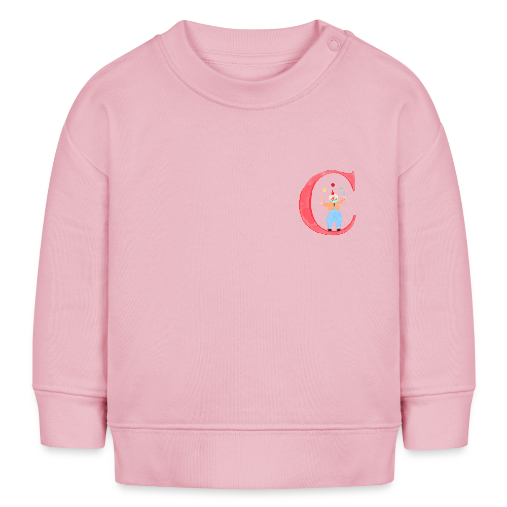 Baby Sweatshirt personalisiert – Bio-Baumwolle Buchstabe "C" - Hellrosa