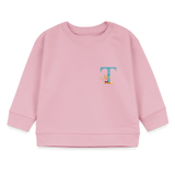 Baby Sweatshirt personalisiert – Bio-Baumwolle Buchstabe "T" - Hellrosa