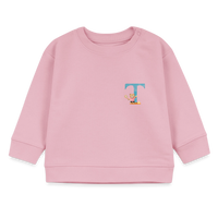 Baby Sweatshirt personalisiert – Bio-Baumwolle Buchstabe "T" - Hellrosa