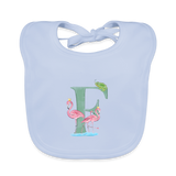Baby Lätzchen personalisiert – Bio-Baumwolle mit Buchstabe "F" 🌱🍼 - sky Blue