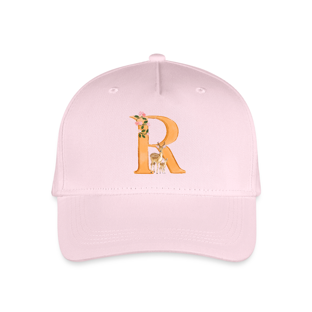 Kinder Snapback Cap personalisiert –  mit Anfangsbuchstaben "R" Rosie - Hellrosa