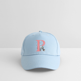 Kinder Snapback Cap personalisiert –  mit Anfangsbuchstaben "P" Pinguin - Hellblau