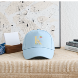 Kinder Snapback Cap personalisiert –  mit Anfangsbuchstaben "K" - Hellblau