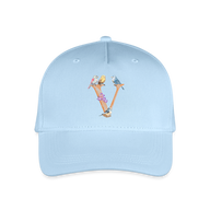 Kinder Snapback Cap personalisiert –  mit Anfangsbuchstaben "V" - Hellblau