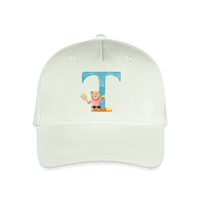 Kinder Snapback Cap personalisiert –  mit Anfangsbuchstaben "T" - Helles Mintgrün
