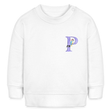 Baby Sweatshirt personalisiert – Bio-Baumwolle Buchstabe "P" - Weiß