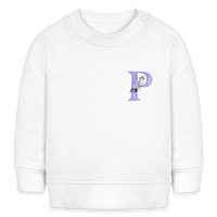 Baby Sweatshirt personalisiert – Bio-Baumwolle Buchstabe "P" - Weiß