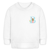 Baby Sweatshirt personalisiert – Bio-Baumwolle Buchstabe "B" - Weiß
