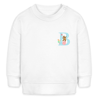 Baby Sweatshirt personalisiert – Bio-Baumwolle Buchstabe "B" - Weiß