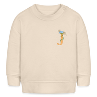 Baby Sweatshirt personalisiert – Bio-Baumwolle Buchstabe "J" blau - Weißgrau