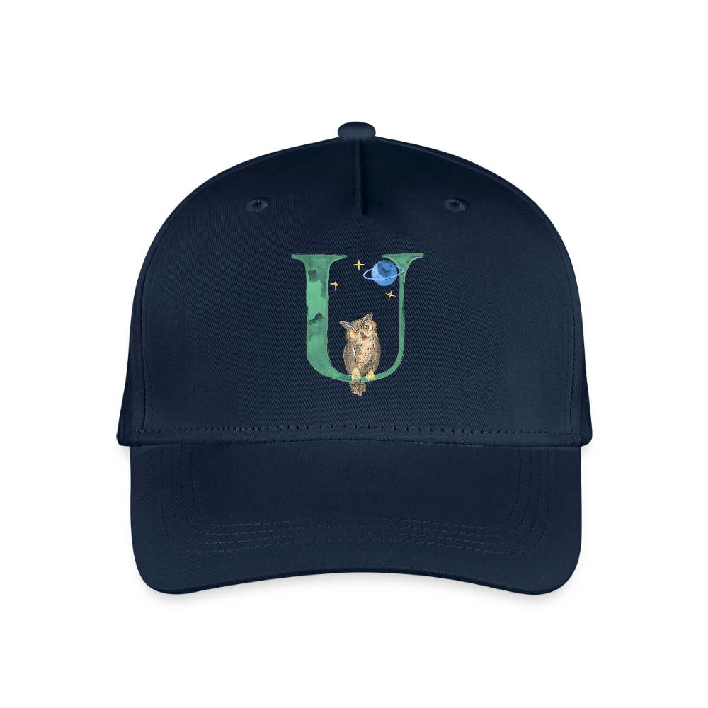 Kinder Snapback Cap personalisiert –  mit Anfangsbuchstaben "U" - Navy