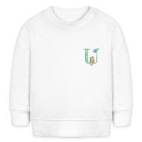 Baby Sweatshirt personalisiert – Bio-Baumwolle Buchstabe "U" - Weiß