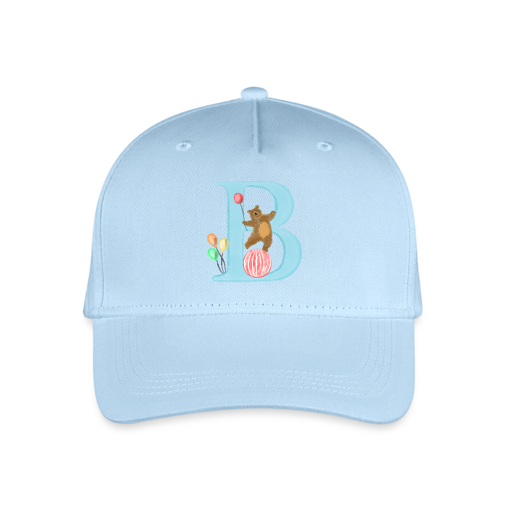 Kinder Snapback Cap personalisiert –  mit Anfangsbuchstaben "B" - Hellblau
