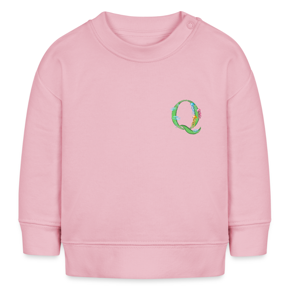 Baby Sweatshirt personalisiert – Bio-Baumwolle Buchstabe "Q" - Hellrosa
