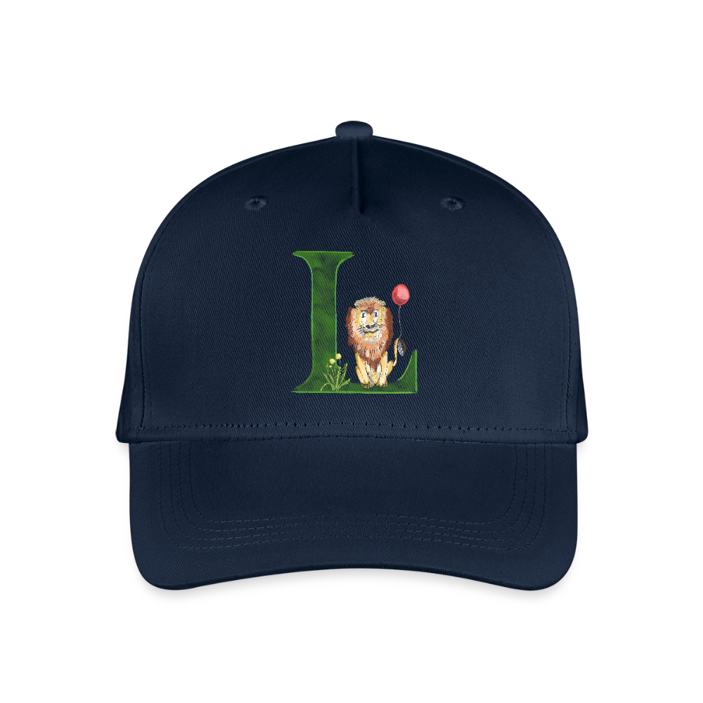 Kinder Snapback Cap personalisiert –  mit Anfangsbuchstaben "L" - Navy