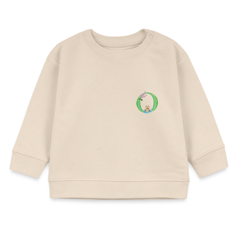 Baby Sweatshirt personalisiert – Bio-Baumwolle Buchstabe "O" - Weißgrau