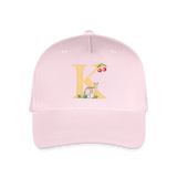 Kinder Snapback Cap personalisiert –  mit Anfangsbuchstaben "K" - Hellrosa