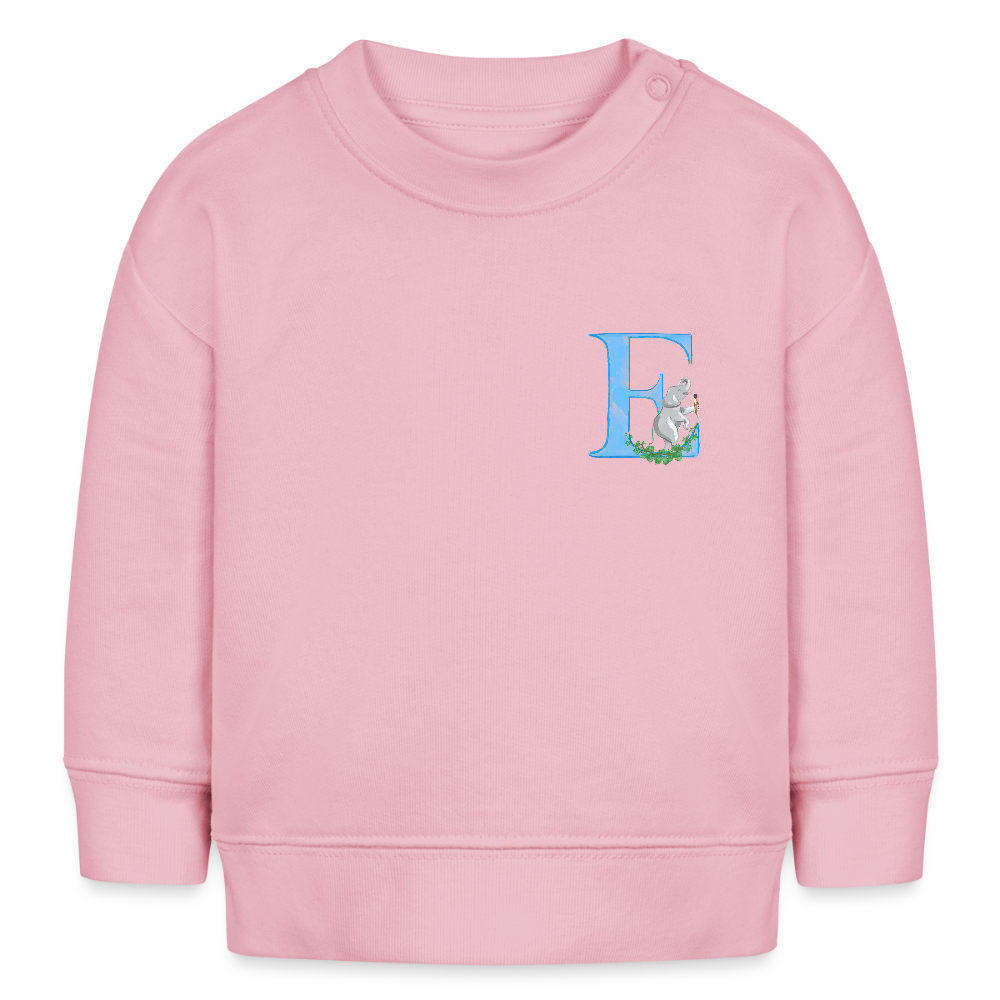 Baby Sweatshirt personalisiert – Bio-Baumwolle Buchstabe "E" - Hellrosa