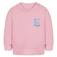 Baby Sweatshirt personalisiert – Bio-Baumwolle Buchstabe "E" - Hellrosa