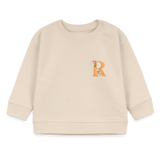 Baby Sweatshirt personalisiert – Bio-Baumwolle Buchstabe "R" - Weißgrau