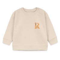Baby Sweatshirt personalisiert – Bio-Baumwolle Buchstabe "R" - Weißgrau