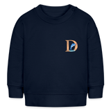 Baby Sweatshirt personalisiert – Bio-Baumwolle Buchstabe "D" - Navy