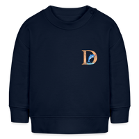 Baby Sweatshirt personalisiert – Bio-Baumwolle Buchstabe "D" - Navy