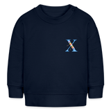 Baby Sweatshirt personalisiert – Bio-Baumwolle Buchstabe "X" - Navy