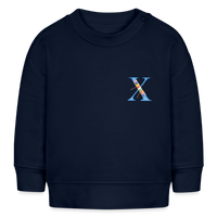 Baby Sweatshirt personalisiert – Bio-Baumwolle Buchstabe "X" - Navy