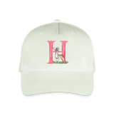 Kinder Snapback Cap personalisiert –  mit Anfangsbuchstaben "H" Hirsch - Helles Mintgrün
