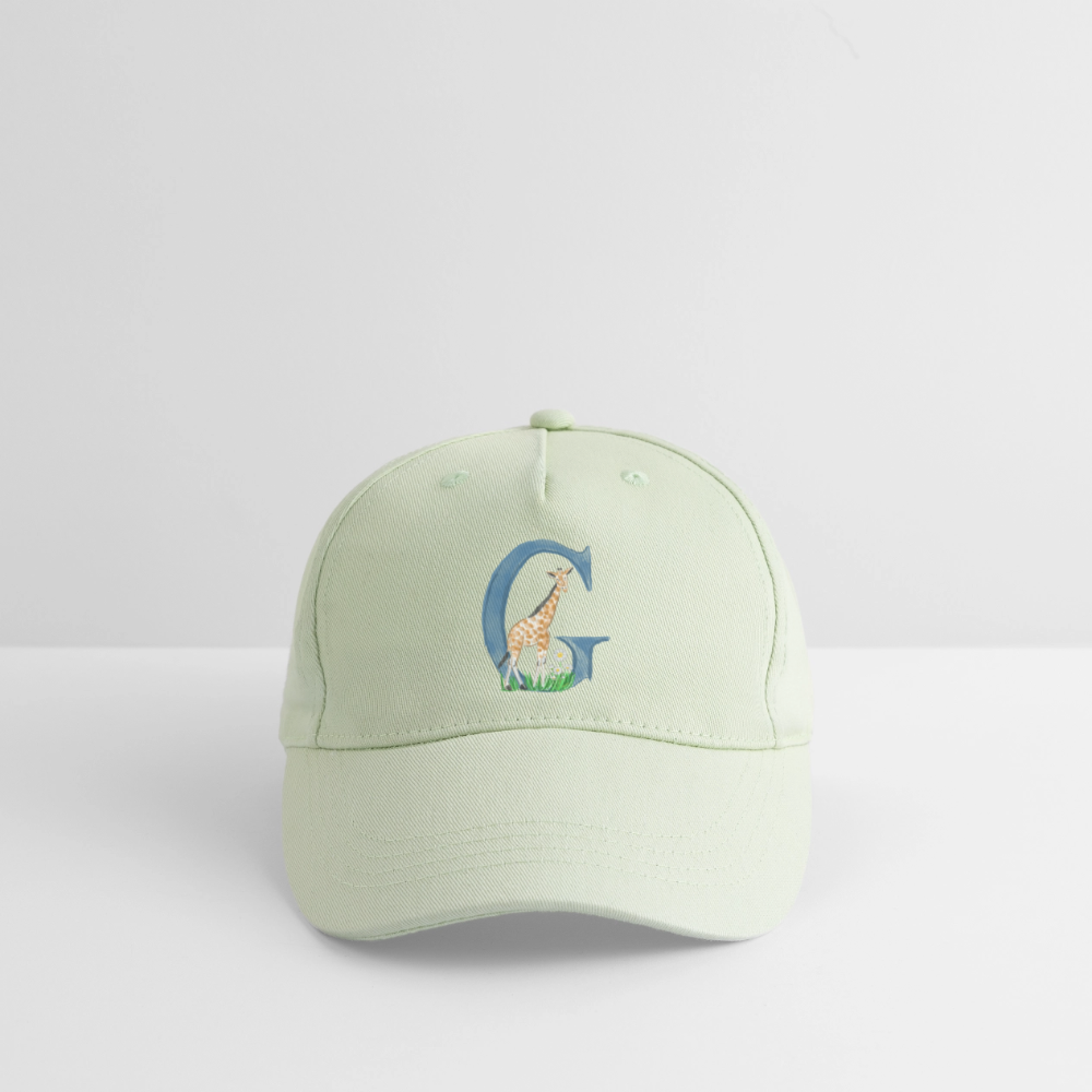 Kinder Snapback Cap personalisiert –  mit Anfangsbuchstaben "G" - Helles Mintgrün
