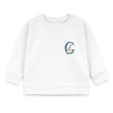 Baby Sweatshirt personalisiert – Bio-Baumwolle Buchstabe "G" - Weiß