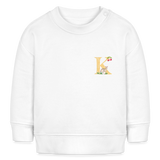 Baby Sweatshirt personalisiert – Bio-Baumwolle Buchstabe "K" - Weiß