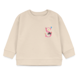 Baby Sweatshirt personalisiert – Bio-Baumwolle Buchstabe "S" - Weißgrau