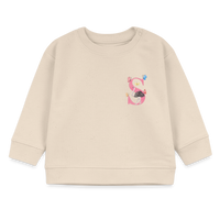 Baby Sweatshirt personalisiert – Bio-Baumwolle Buchstabe "S" - Weißgrau