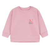 Baby Sweatshirt personalisiert – Bio-Baumwolle Buchstabe "N" - Hellrosa