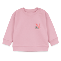 Baby Sweatshirt personalisiert – Bio-Baumwolle Buchstabe "N" - Hellrosa
