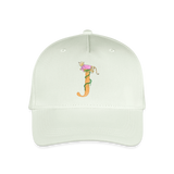 Kinder Snapback Cap personalisiert –  mit Anfangsbuchstaben "J" Rosa - Helles Mintgrün
