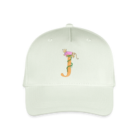 Kinder Snapback Cap personalisiert –  mit Anfangsbuchstaben "J" Rosa - Helles Mintgrün