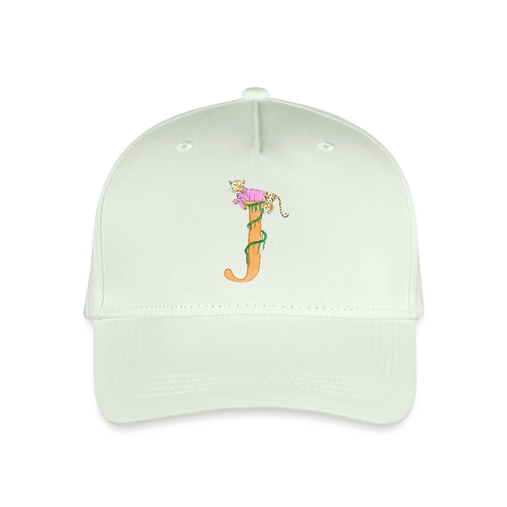Kinder Snapback Cap personalisiert –  mit Anfangsbuchstaben "J" Rosa - Helles Mintgrün