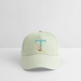 Kinder Snapback Cap personalisiert –  mit Anfangsbuchstaben "T" - Helles Mintgrün